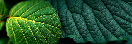 Intricate Details of a Green Leaf Vein Structure Highlighting Nature s Complex Textures and Colorsの素材