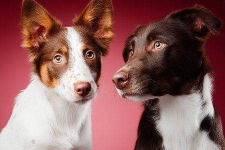 Charming and Playful Dog Portraits Captured in Stunning Detail Against Vibrant Backgroundsの素材
