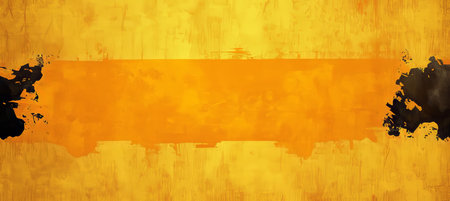 Vibrant Grunge Style Background Featuring Yellow, Orange, and Black Accents with Distressed Textureの素材
