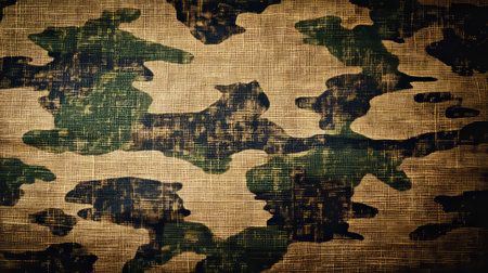 Camouflage Fabric with Earthy Tones and Rustic Patterns for Military Fashion and Seamless Design Useの素材