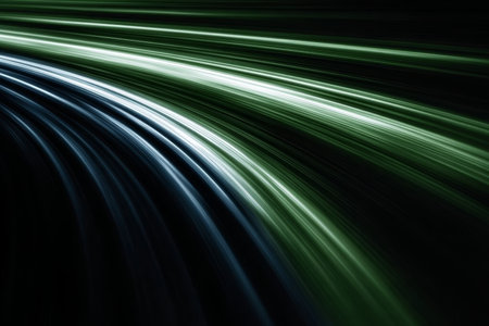 Dynamic Emerald Acceleration on Dark Backdrop Mesmerizing Fluorescent Movement and Velocity Imageryの素材