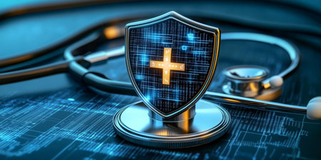 Stock Image of a Secure Healthcare Data Protection System with Advanced Cybersecurity Featuresの素材
