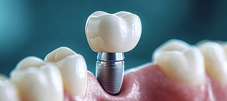 Dental Implant Procedure with Healthy Teeth and Gums in a Professional Medical Setting for Careの素材