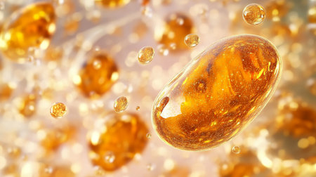 Cellular Structures and Lipid Complexes Illuminated for Advanced Skincare Research Visualizationの素材