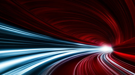 Futuristic Abstract Background with Blurred Speed Tunnel Effect Conveying Movement and Energy Wavesの素材