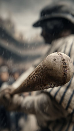 A Skilled Batter Readying to Strike a Baseball in a Dynamic Scene on a Vibrant Baseball Diamondの素材