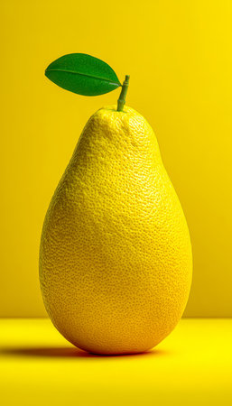 Isolated, Vibrant Pomelo Closeup in Soft Yellow Exquisite Tropical Citrus Still Life Compositionの素材