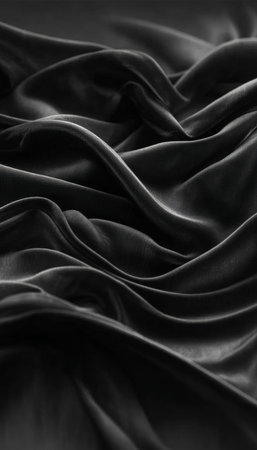 Luxurious Deep Onyx Swirls Unfold in a Captivating Play of Light with Dramatic Textured Appearanceの素材