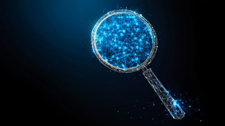 Digital Search of Information Represented via Polygonal Styled Technology Analyzing Blue Dot Matrixの素材