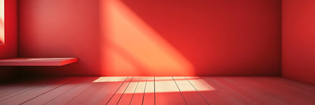 Elegant Minimalist Interior Scene Featuring Sunlight on Textured Wood Floor and Bright Light Raysの素材