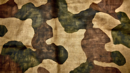 Camouflage Fabric Texture War Pattern, Earthy Vintage Textile Style for Creative Design Themesの素材