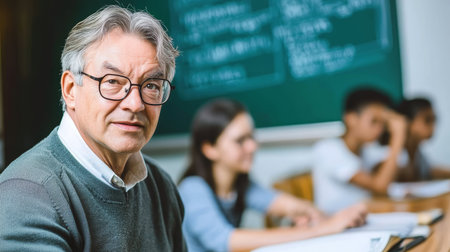 Professor shares knowledge, fostering vibrant education to inspire and shape future leaders.の素材
