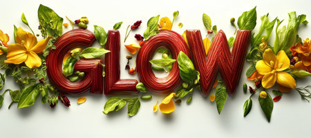 Floral Typography A Beautiful Display of Colorful Blooms and Nature s Artistry in Designの素材