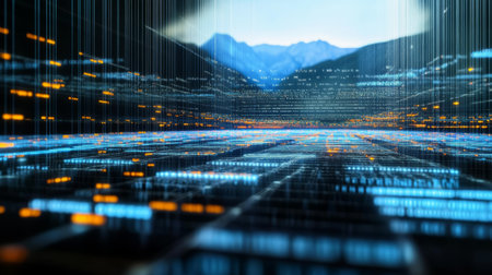 Futuristic Data Visualization and Processing on a Virtual Grid with Complex Cyber Systemsの素材