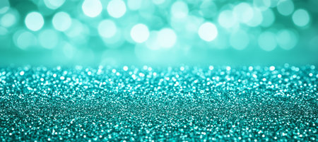 Elegant Turquoise Backdrop with Shimmering Texture and Soft Bokeh for Celebrations and Eventsの素材