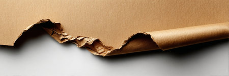 Rustic Kraft Paper Texture with Torn Edges and Neutral Copy Space for Minimalist Branding Projectsの素材