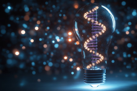 Dynamic DNA Helix Illustration Showcasing Key Scientific Breakthroughs in Genetic Researchの素材