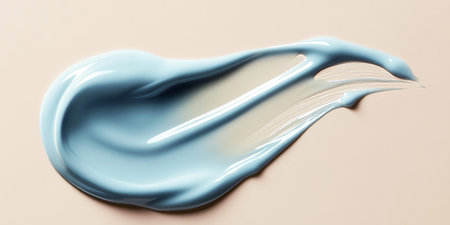 Elegant Light Blue Cream Smear for Beauty and Cosmetic Advertising, Skin Care Product Displayの素材