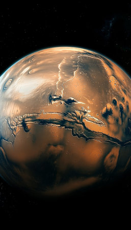 Exploring the Mysteries of Mars A Crimson Sphere Unveiling Geological Wonders and Secrets of Lifeの素材