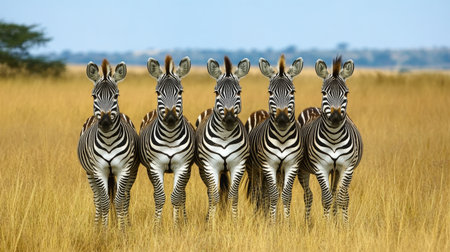 Majestic Zebras Gathering in the African Savanna A Stunning Display of Wildlife Harmony and Beautyの素材