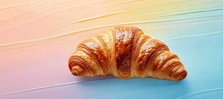 Delicious and Flaky Croissant with Rich Lamination, Perfectly Golden Brown and Buttery Texture.の素材