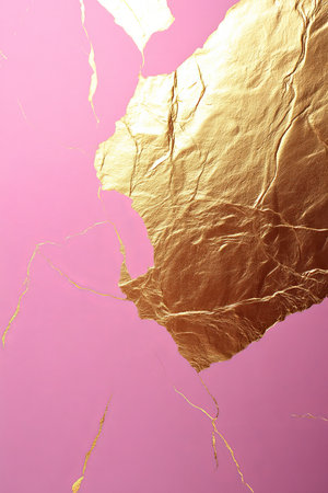 Elegant Gradient Frame with Luxurious Metallic Touch and Reflective Golden Decorative Detailsの素材