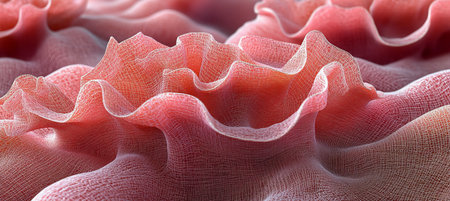 Elegant Minimalist Abstract Background with Pastel Coral Gentle Waves and Low Profile Texture Designの素材