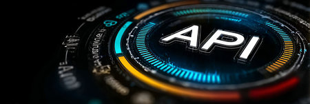 Futuristic Digital Interface Showcasing Innovative Application Programming and Virtual API Solutionsの素材