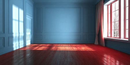 A Serene Minimalist Living Room Bathed in Natural Sunlight, Showcasing Cozy Aesthetic Decor Elementsの素材