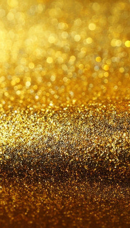 Elegant Shimmering Gold Surface Wallpaper with Textured Shiny Metallic Finish for Luxurious Decorの素材