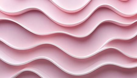 Elegant Pink Wave Texture Abstract Background with a Soft Gradient and Calm Pastel Color Paletteの素材