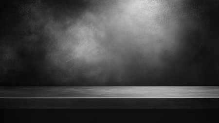 Dramatic Dark Stage Backdrop with Minimalist Black Texture and Industrial Gray Wall for Studiosの素材