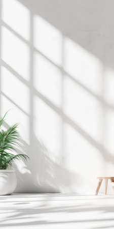 Bright and Minimalistic Interior Design Elegant White Modern Room with Artistic Light Featuresの素材