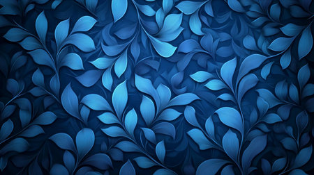 Elegant Indigo Leaves Seamless Pattern A Modern Aesthetic for Stylish Wallpaper and Backgroundsの素材