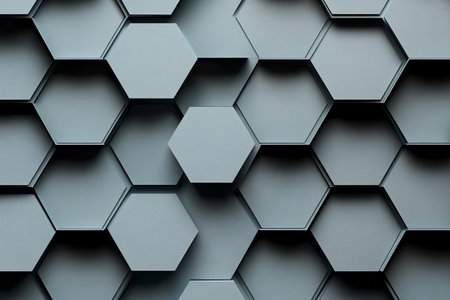 Elegant Hexagon Surface with Light Blue Texture Minimalist 3D Geometric Pattern for Modern Useの素材