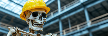 Construction Site Safety Warning Hazards and Underpaid Workers Facing Dangerous Conditions Aheadの素材