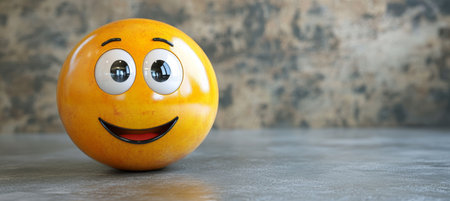 3D Rendering of a Smiley Character Expressing Joy and Positivity with Vibrant Colors and Charmの素材