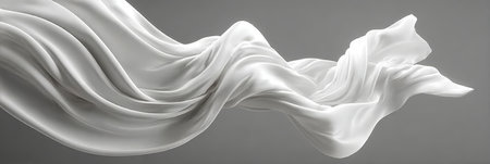 Abstract Elegance Artfully Draped Bright Alabaster Canvas with Airy Smooth Curves and Texturesの素材