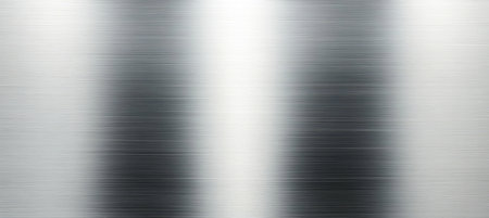 Elegant Brushed Metal Texture Background with Reflective Silver Shine for Modern Wallpaper Designの素材