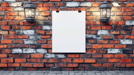 Blank Urban Wall Poster for Creative Outdoor Advertising and Promotion in a Modern City Settingの素材