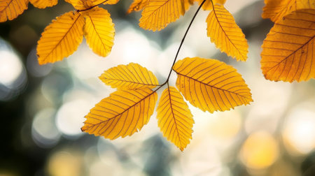 Vibrant Autumn Landscape A Stunning Display of Colorful Leaves in the Golden Hour Sunlightの素材