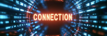 Futuristic Network Communication Tunnel Connecting Cities with Speed and Innovation in Data Transferの素材
