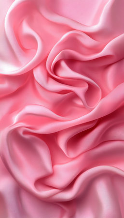 Soft Abstract Pink Silk Fabric Waves, Modern Pastel Background with Gentle Light Texture and Patternの素材