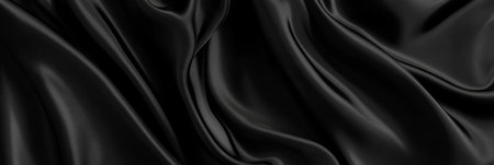 Luster and Elegance of Smooth Black Fabric A Captivating Texture for Creative Visual Projectsの素材