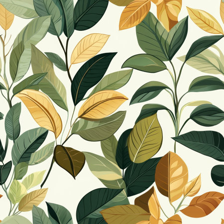 Exotic Foliage Digital Background in Earthy Tones, Seamlessly Tileable for Natural Design Useの素材
