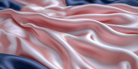 Silk Fabric Creating a Dreamy Effect with Shiny Elegant Decoration and Stylish Waves Backgroundの素材