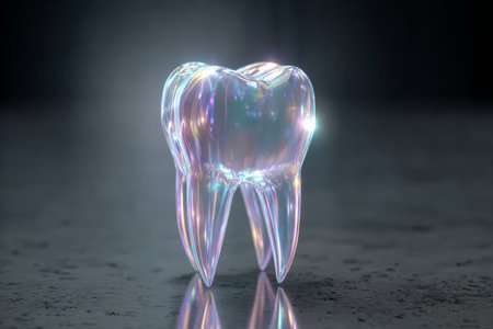 Futuristic Dental Care with High-Tech Tools and Holographic Projection for Perfect Oral Healthの素材