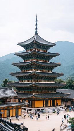 Bulguksa Temple in Gyeongju, South Korea A Stunning Example of Ancient Korean Buddhist Architectureの素材