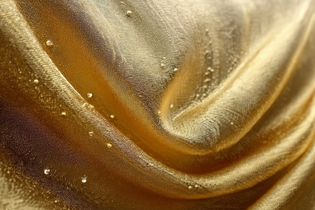 Elegant Luxury Golden Fabric Texture with Glistening Highlights for Upscale Projects and Designsの素材