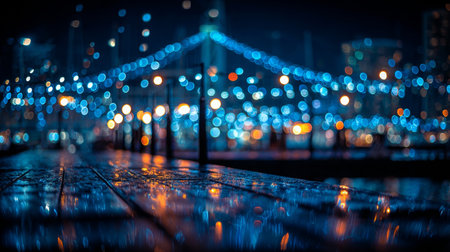 Vibrant Nocturnal Cityscape with Glistening Lights, Celebrating Urban Life Under Twilight Skyの素材